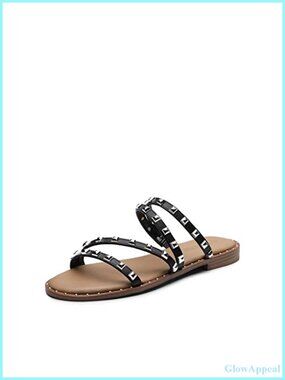Women's Studded Rhinestone Slide Sandals Memory Foam Comfort